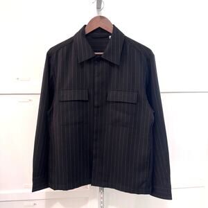 GU Double Pocket Shirt Pinstripe Stripe DARK GRAY Size S